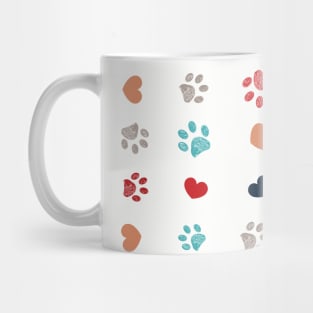 Colorful paw print pattern Mug